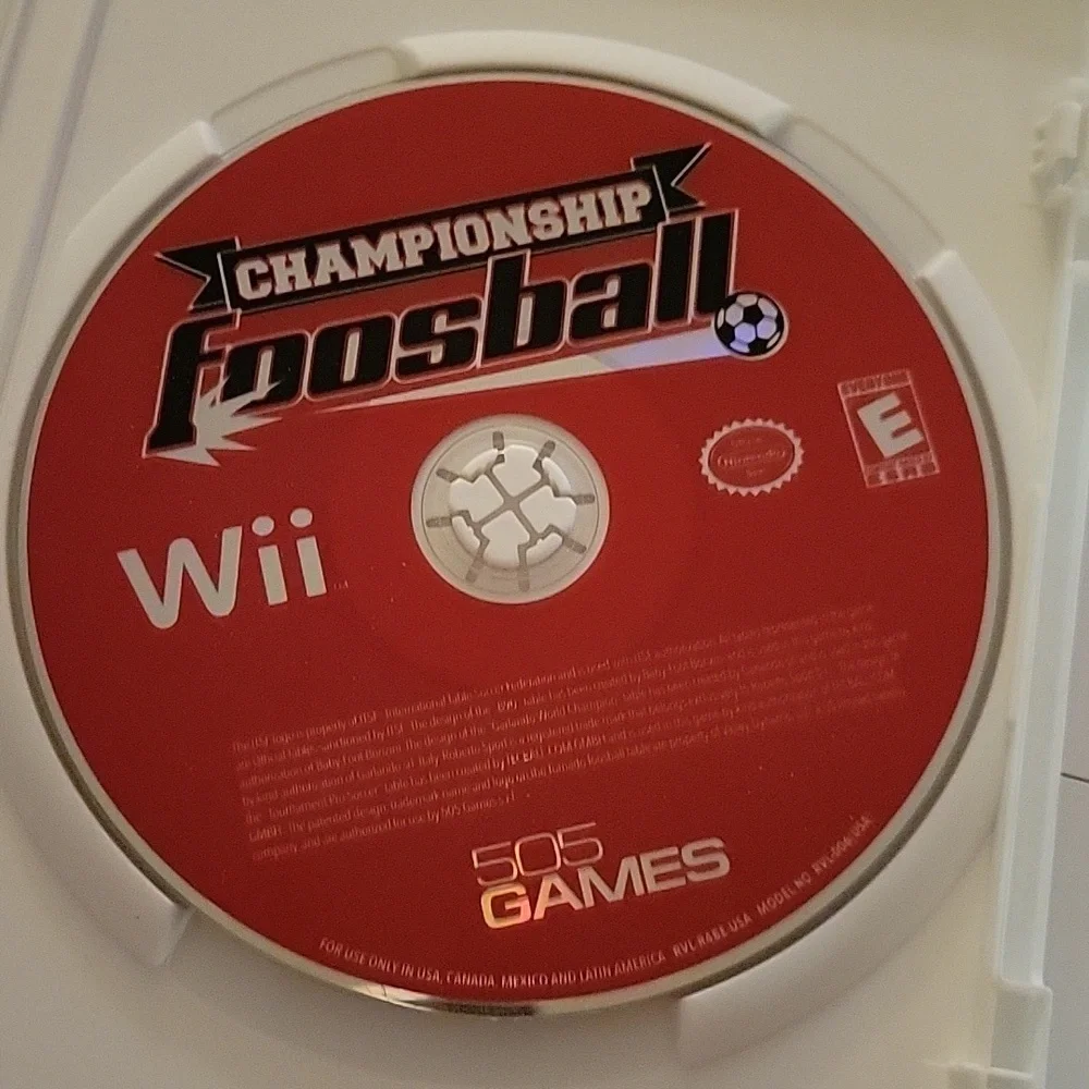 Championship Foosball - Wii Game No Visable Stratches Original Case & Papers